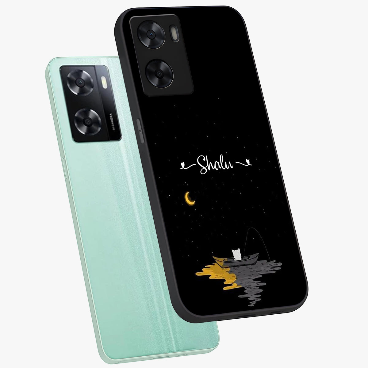 Silent Night Row Glass Case displayed in angled mockup highlighting peaceful evening design with dreamy night aesthetic.