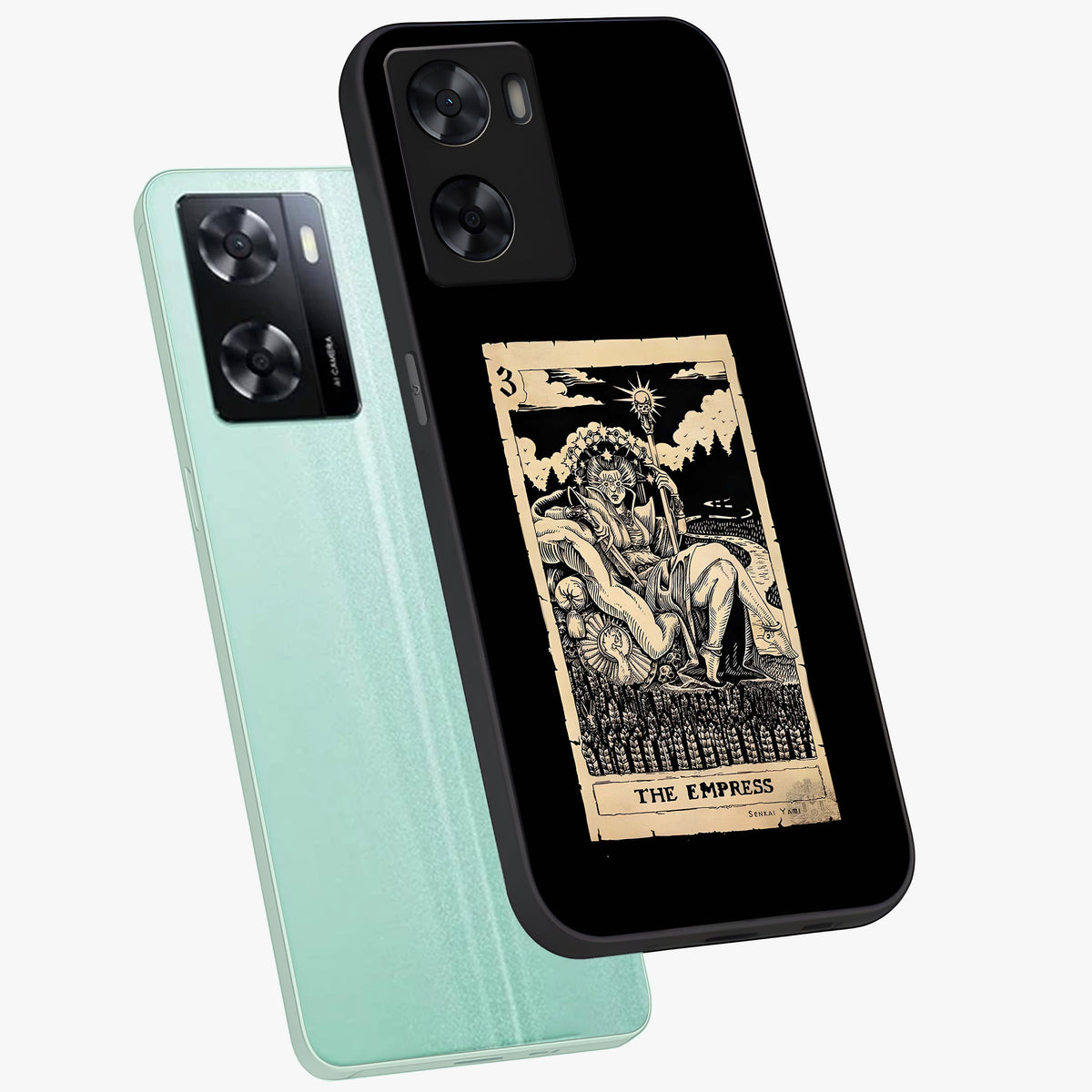 The Empress Glass Case displayed in angled mockup highlighting elegant royal design with majestic aesthetic style.