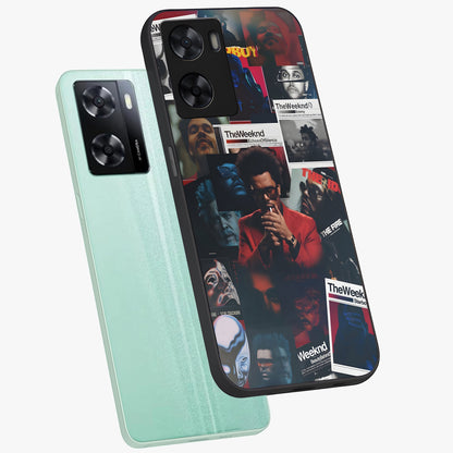 The Weeknd Glass Case displayed in angled mockup highlighting stylish pop culture inspired design with modern aesthetic.