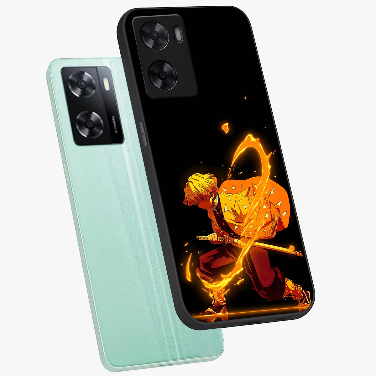 Thunder Flame Execution Glass Case displayed in angled mockup highlighting dramatic fire themed design with intense fantasy aesthetic.