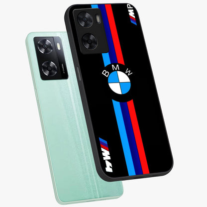 Turbo BMW Beast Glass Case displayed in angled mockup highlighting sleek racing car design with bold automotive aesthetic.