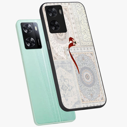 White Aesthetic Bow Glass Case displayed in angled mockup highlighting clean bow design with soft aesthetic style.