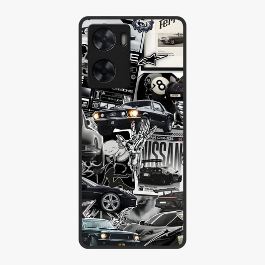 Aesthetic Dark Love Glass Case showing flat back view with dark romantic artwork and glossy glass finish.