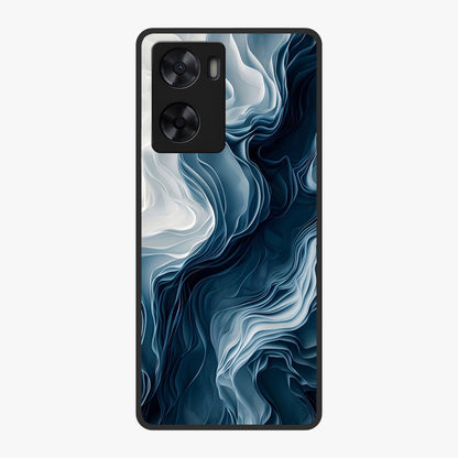 Ethereal Paper Marble Glass Case showing flat back view with soft marble paper texture artwork and glossy glass finish.