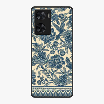 Heirloom Wild Bloom Glass Case showing flat back view with vintage inspired wild flower artwork and glossy glass finish.