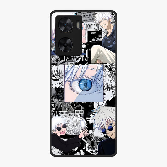 Infinity Sorcerer Chaos Glass Case showing flat back view with mystical sorcerer themed artwork and glossy glass finish.