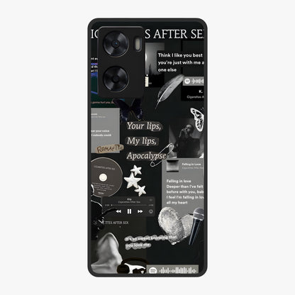 Midnight Love Echo Glass Case showing flat back view with romantic midnight themed artwork and glossy glass finish.