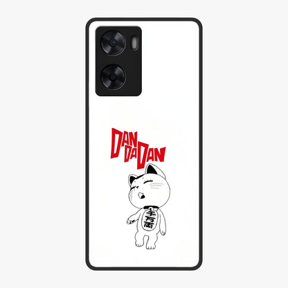 Playful Spirit Charm Glass Case showing flat back view with cheerful charm themed artwork and glossy glass finish.