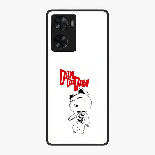 Playful Spirit Charm Glass Case showing flat back view with cheerful charm themed artwork and glossy glass finish.