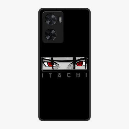 Scarlet Gaze Dominance Glass Case showing flat back view with striking red themed artwork and glossy glass finish.