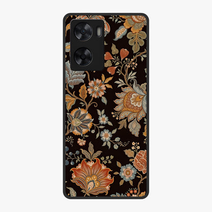 Vintage Floral Dream Glass Case showing flat back view with classic floral artwork and glossy glass finish.