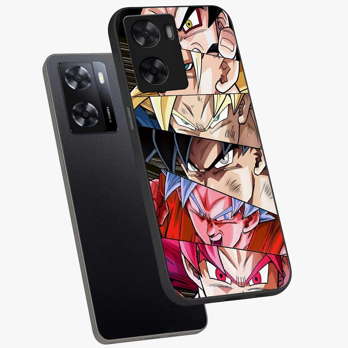 Anime Character Glass Case displayed in angled mockup highlighting colorful anime character illustration.