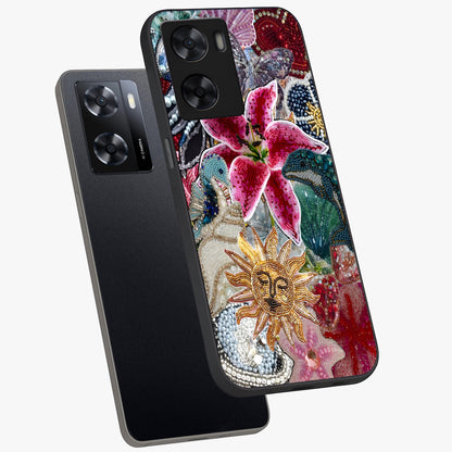 Beaded Garden Fantasy Glass Case displayed in angled mockup highlighting fantasy inspired floral bead pattern.