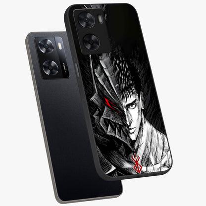 Berserker Blood Oath Glass Case displayed in angled mockup highlighting dark fantasy graphic design and powerful theme.