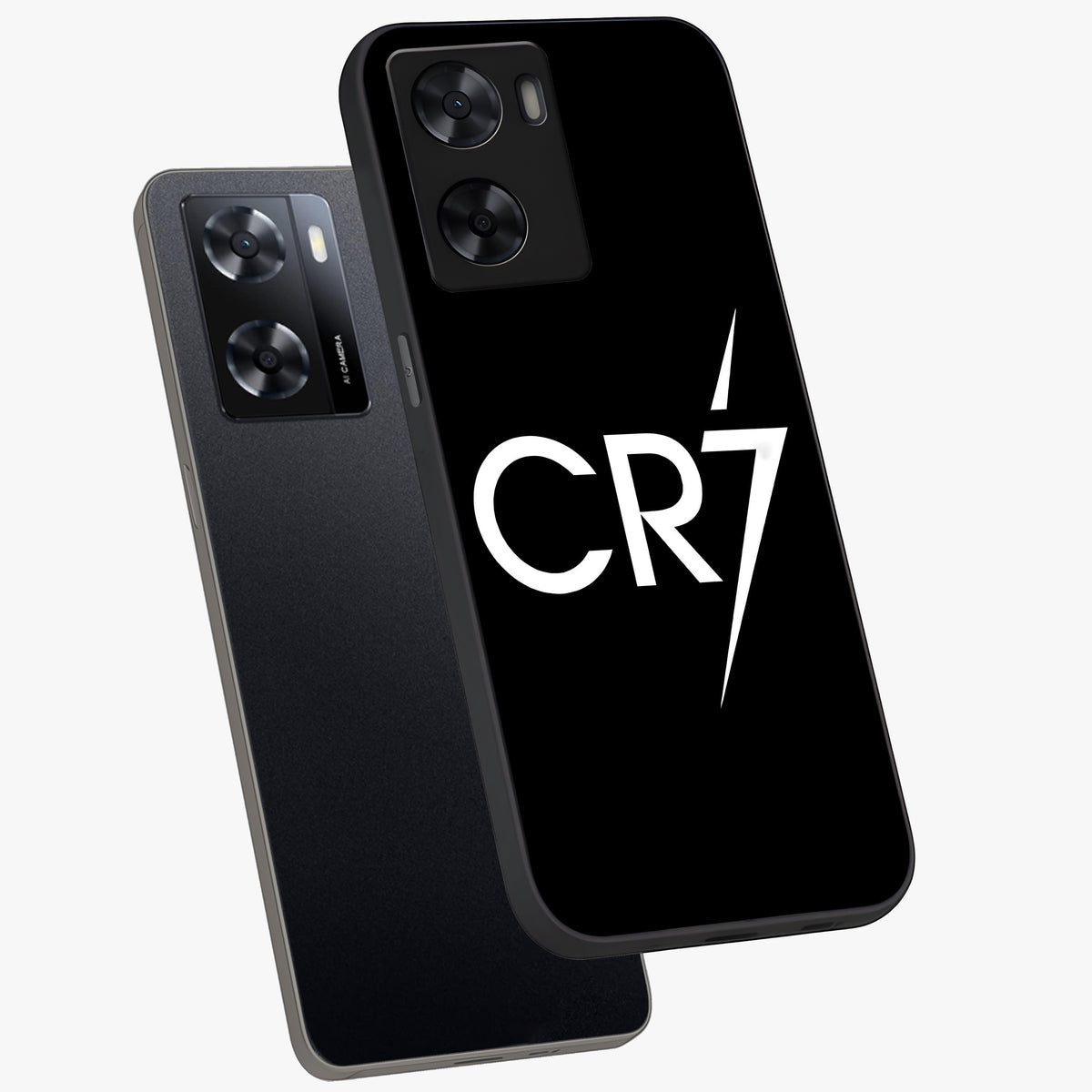 Cr7 Elite Strike Glass Case displayed in angled mockup highlighting powerful sports graphic with bold athletic theme.