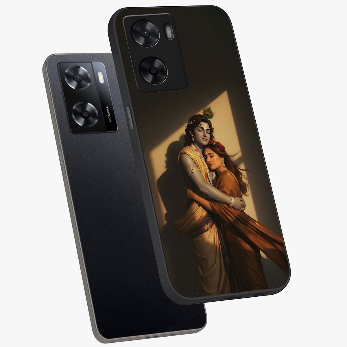 Divine Eternal Love Glass Case displayed in angled mockup highlighting elegant divine inspired design with peaceful aesthetic.