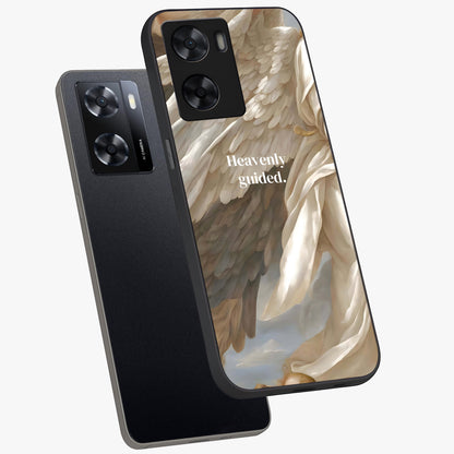 Divine Winged Grace Glass Case displayed in angled mockup highlighting graceful wing design with divine aesthetic style.