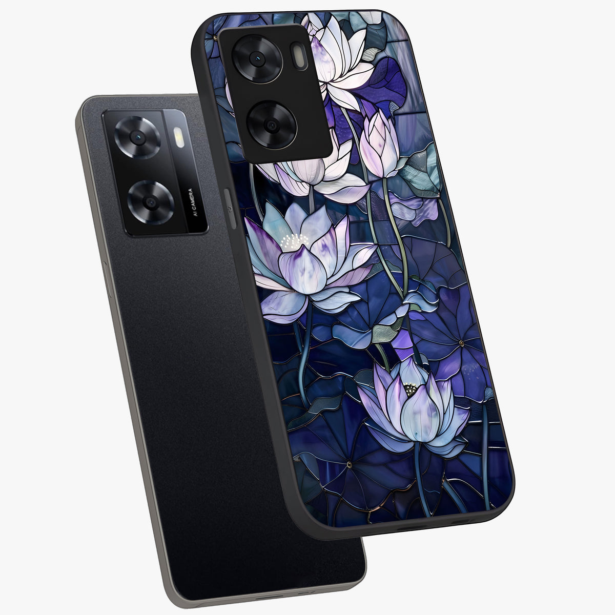 Gloss Petal Rush Glass Case displayed in angled mockup highlighting vibrant petal design with elegant floral aesthetic.