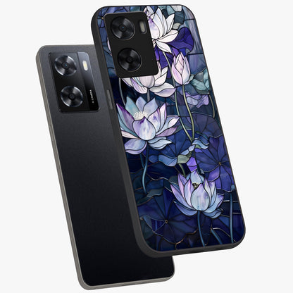 Gloss Petal Rush Glass Case displayed in angled mockup highlighting vibrant petal design with elegant floral aesthetic.
