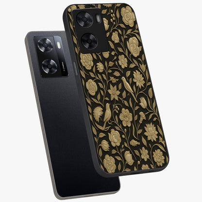 Golden Evil Eye Mandala Glass Case displayed in angled mockup highlighting protective evil eye symbol with golden mandala design.