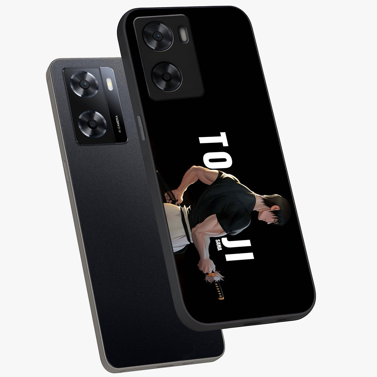 Midnight Blade Resolve Glass Case displayed in angled mockup highlighting powerful blade illustration with dramatic dark aesthetic.