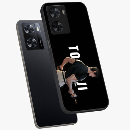 Midnight Blade Resolve Glass Case displayed in angled mockup highlighting powerful blade illustration with dramatic dark aesthetic.