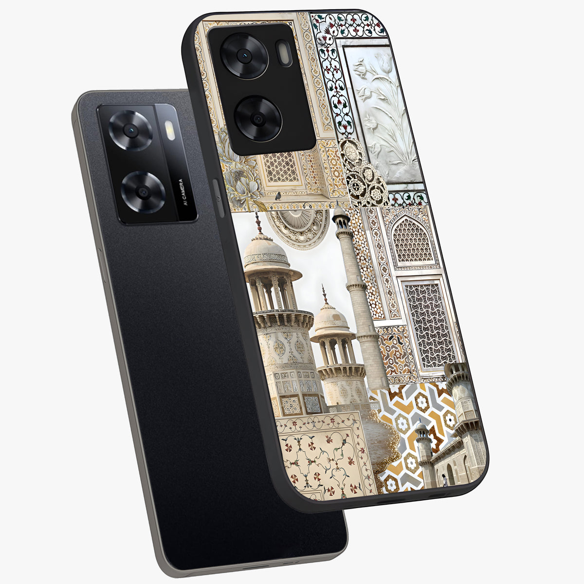 Mughal Marble Legacy Glass Case displayed in angled mockup highlighting elegant heritage marble artwork with royal aesthetic.