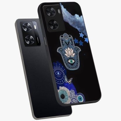 Mystic Hand Aura Glass Case displayed in angled mockup highlighting magical aura design with spiritual aesthetic style.