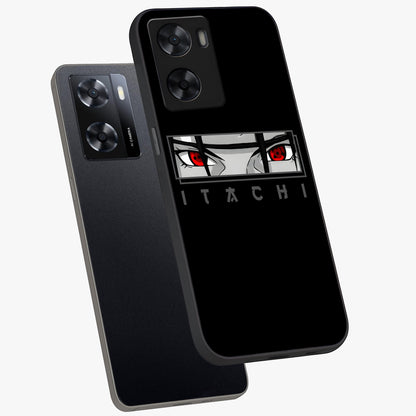 Scarlet Gaze Dominance Glass Case displayed in angled mockup highlighting intense visual design with bold scarlet aesthetic.