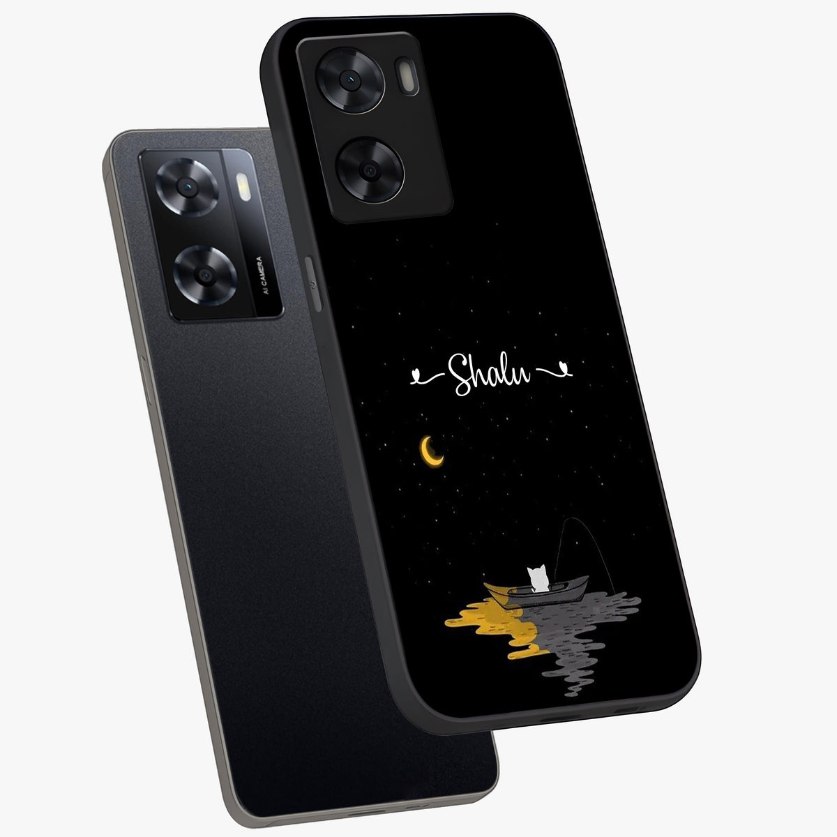 Silent Night Row Glass Case displayed in angled mockup highlighting peaceful evening design with dreamy night aesthetic.