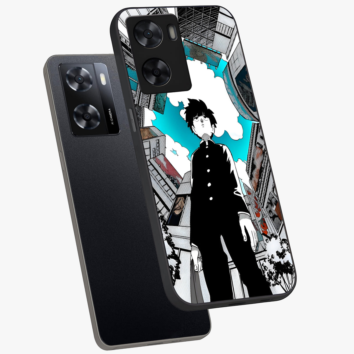 Silent Psychic Awakening Glass Case displayed in angled mockup highlighting spiritual awakening design with cosmic aesthetic.