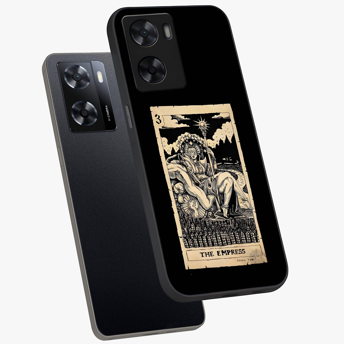The Empress Glass Case displayed in angled mockup highlighting elegant royal design with majestic aesthetic style.