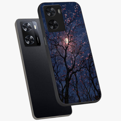 Twilight Sakura Serenade Glass Case displayed in angled mockup highlighting delicate sakura flower design with dreamy aesthetic.