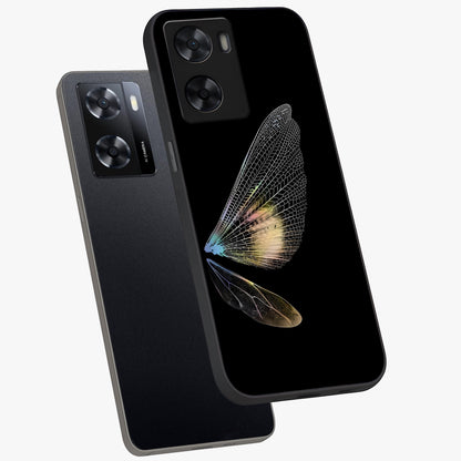 Whispers Of Wings Glass Case displayed in angled mockup highlighting soft feather design with celestial aesthetic style.