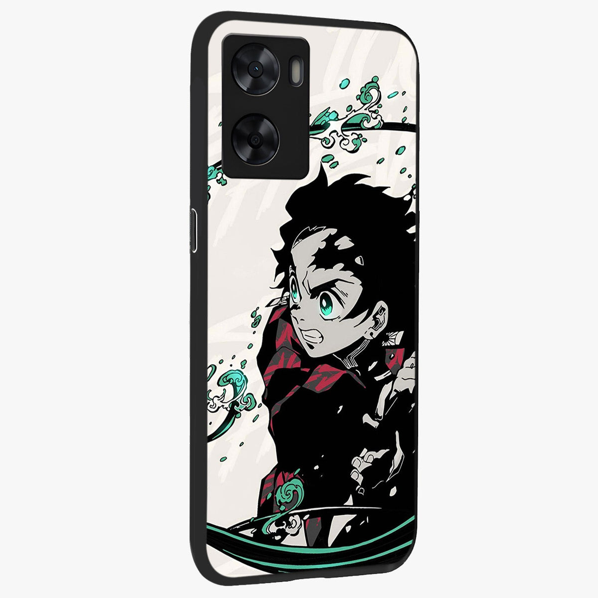 Demon Slayer Glass Case upright view showcasing powerful anime artwork with intense warrior theme.