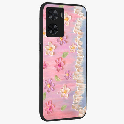 Dreamy Painted Garden Glass Case upright view showcasing vibrant floral garden artwork with artistic nature theme.