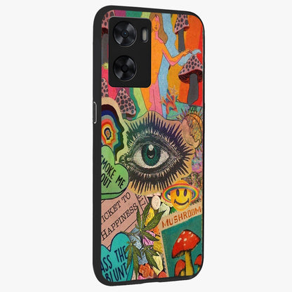 Mystic Eye Wonderland Glass Case upright view showcasing symbolic eye artwork with mysterious fantasy theme.