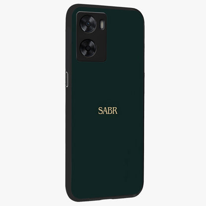Sabr Minimal Patience Glass Case upright view showcasing calm minimalist artwork with motivational patience theme.