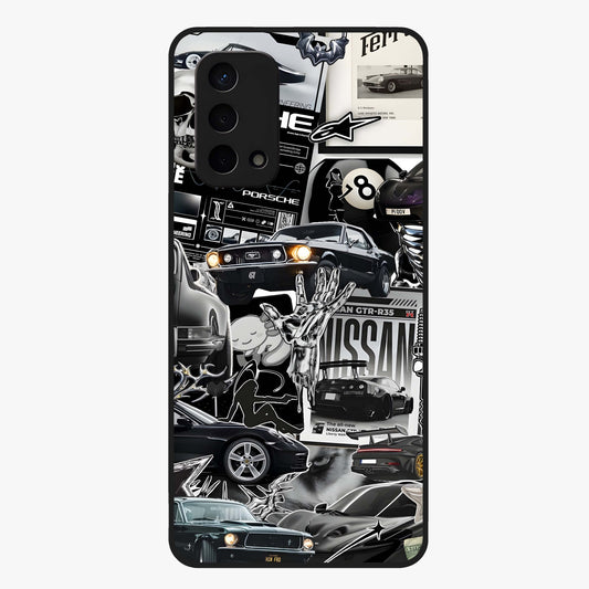 Aesthetic Dark Love Glass Case showing flat back view with dark romantic artwork and glossy glass finish.