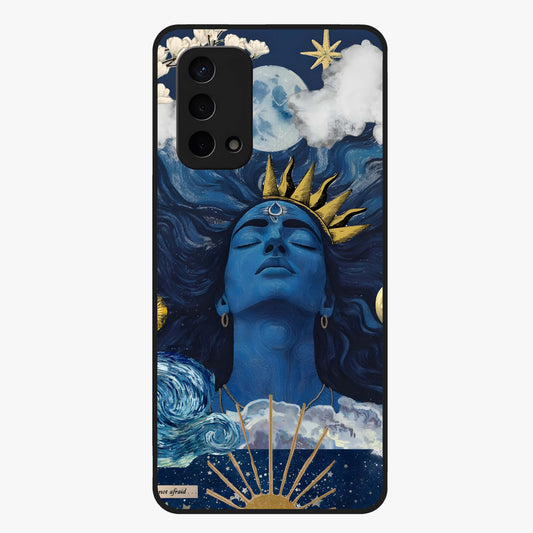 Aesthetic Lord Shiva Glass Case showing flat back view with divine Shiva artwork and glossy glass finish.