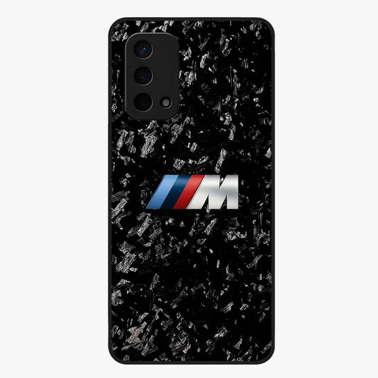 Carbon Speed Mark Glass Case showing flat back view with sporty carbon pattern artwork and glossy glass finish.