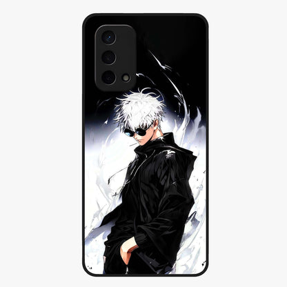 Limitless Shadow King Glass Case showing flat back view with powerful shadow warrior artwork and glossy glass finish.