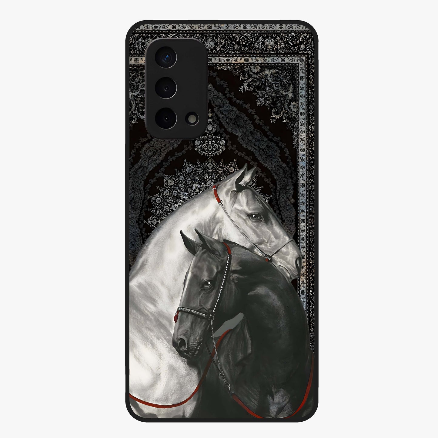 Majestic Ride Legacy Glass Case showing flat back view with powerful automotive inspired artwork and glossy glass finish.