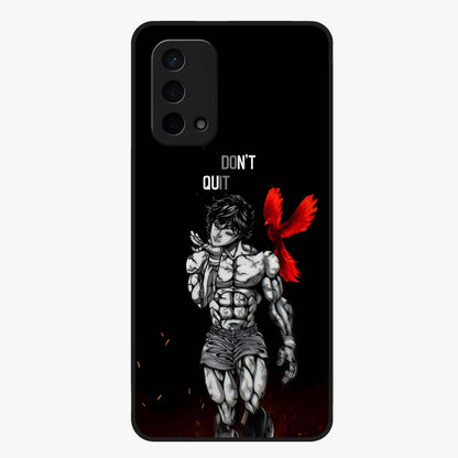 Rise Beyond Limits Glass Case showing flat back view with motivational typography artwork and glossy glass finish.