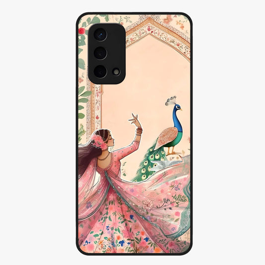 Royal Grace Muse Glass Case showing flat back view with elegant artistic artwork and glossy glass finish.