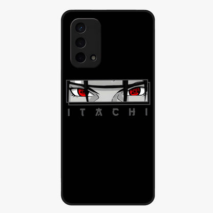 Scarlet Gaze Dominance Glass Case showing flat back view with striking red themed artwork and glossy glass finish.
