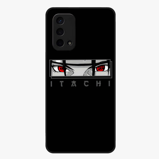 Scarlet Gaze Dominance Glass Case showing flat back view with striking red themed artwork and glossy glass finish.