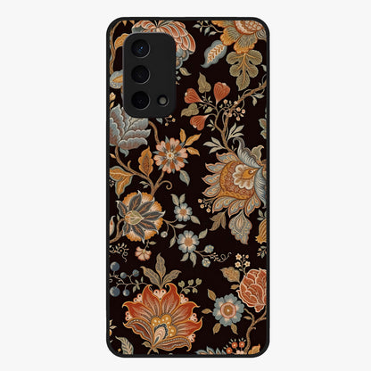 Vintage Floral Dream Glass Case showing flat back view with classic floral artwork and glossy glass finish.