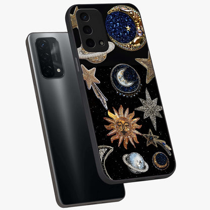 Celestial Gem Constellations Glass Case displayed in angled mockup highlighting gemstone inspired constellation design.