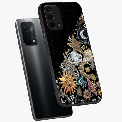 Cosmic Sparkle Dreams Glass Case displayed in angled mockup highlighting dreamy star sparkle design with celestial aesthetic.